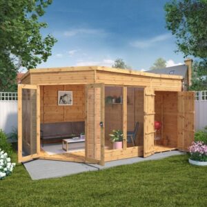 Mercia 9 x 9 Corner Summerhouse With Side Shed