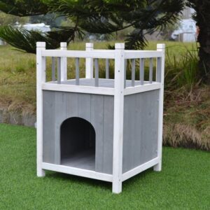 Gudrum Wooden Cat House with Terrace