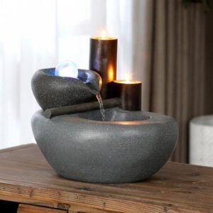 Gudrum Cascading Bowls LED Garden Water Feature