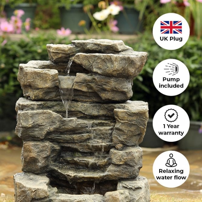 Gudrum Cascading Rocks Garden Water Feature - Image 2