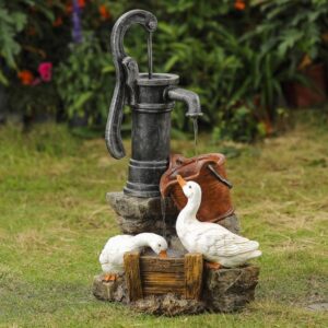Gudrum Duck and Barrel Pump Garden Water Feature