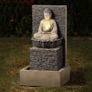 Gudrum Buddha LED Garden Water Feature