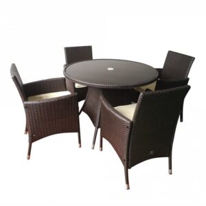 Sara Rattan Garden Dining Set 4 Seater