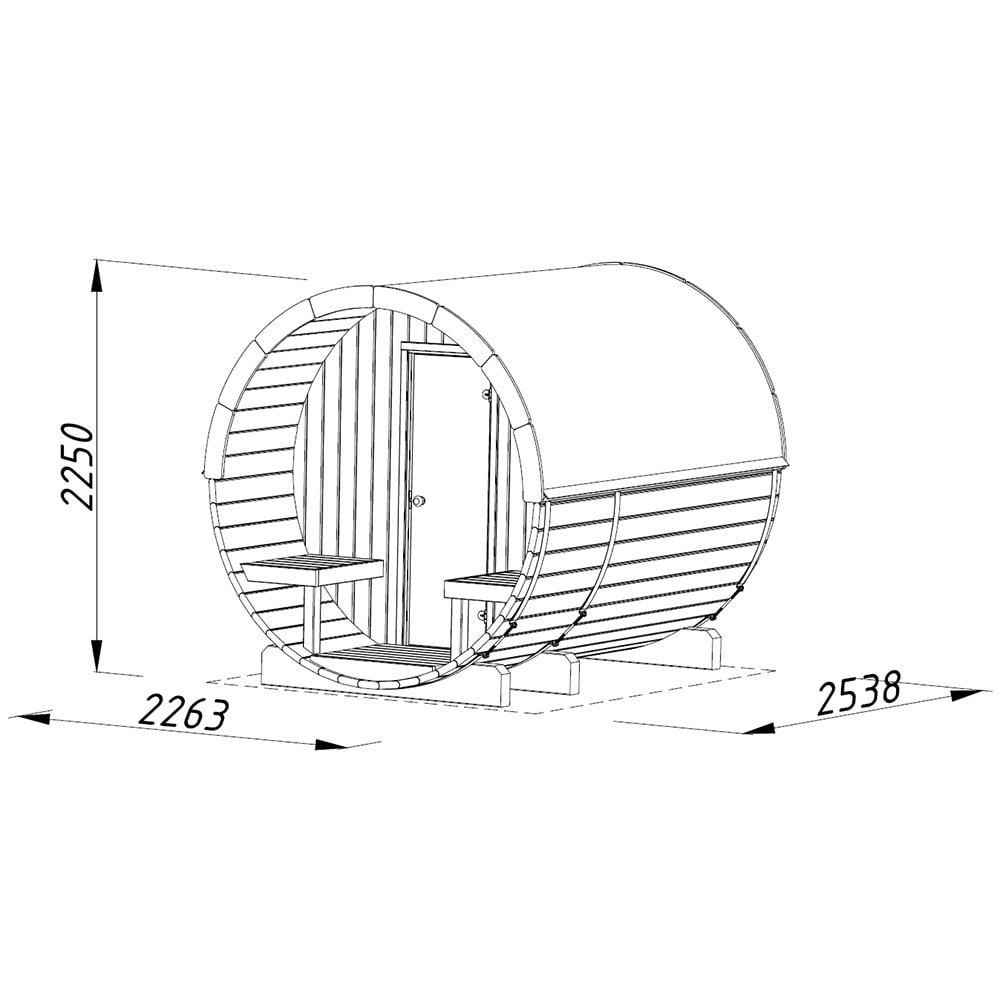 Palmako Anita Barrel Sauna 2m - Image 3