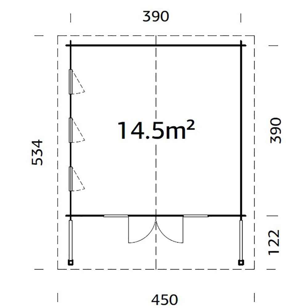 Palmako Catherine Log Cabin 14.5m2 - Image 2
