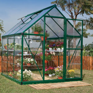 6'x6' Palram Canopia Hybrid Small Green Polycarbonate Greenhouse (1.8x1.8m)
