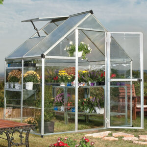 6'x4' Palram Canopia Hybrid Silver Polycarbonate Greenhouse (1.8x1.2m)