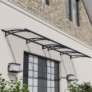 13â6 x 3â Palram Canopia Aquila 4100 Grey Clear Large Door Canopy (4.12m x 0.92m)