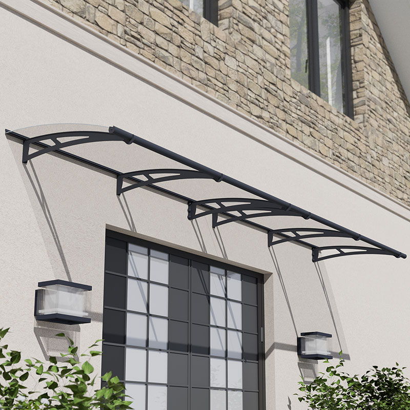 13â6 x 3â Palram Canopia Aquila 4100 Grey Clear Large Door Canopy (4.12m x 0.92m)