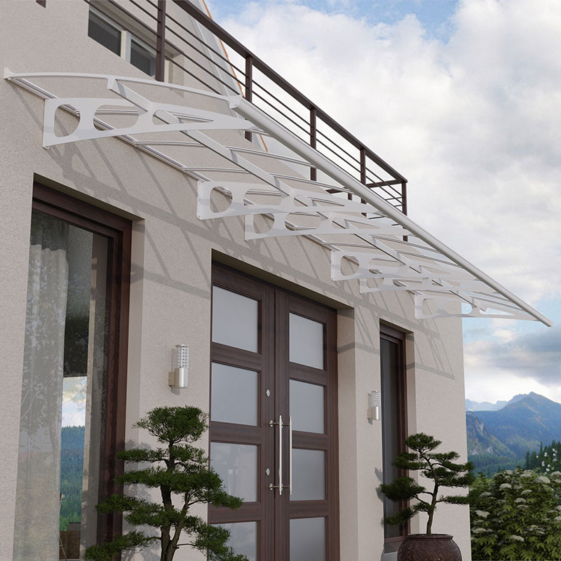 22â x 4â7 Palram Canopia Bordeaux 6690 White Clear Large Door Canopy (6.71m x 1.39m)