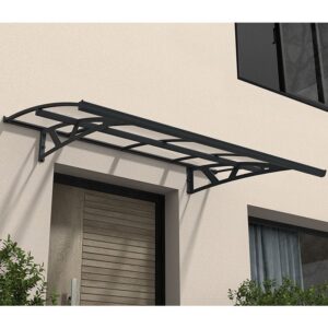 7â4 x 4â7 Palram Canopia Amsterdam 2230 Grey Clear Door Canopy (2.24m x 1.39m)