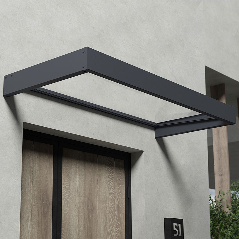 7â1 x 3â1 Palram Canopia Sophia 2150 Grey Clear Door Canopy (2.15m x 0.95m)