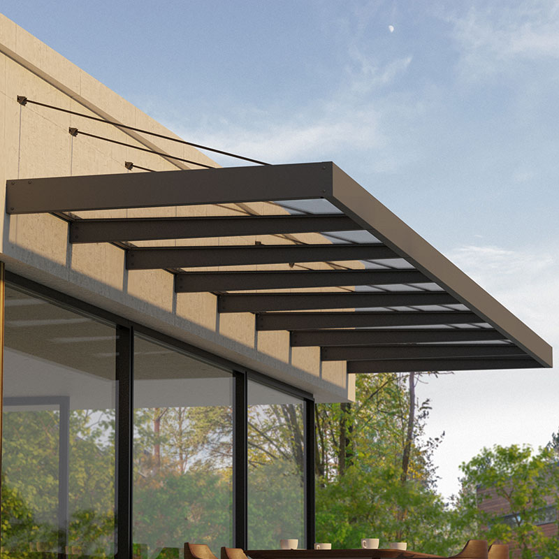 24â7 x 4â7 Palram Canopia Sophia XL 8000 Grey Clear Door Canopy (7.5m x 1.4m)