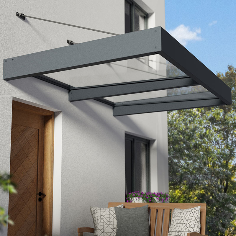 6â4 x 4â7 Palram Canopia Sophia XL 2000 Grey Clear Door Canopy (1.92m x 1.4m)