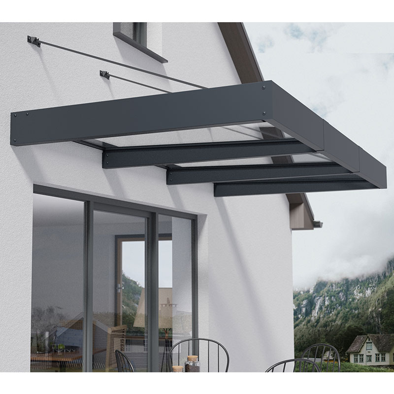 9â4 x 4â7 Palram Canopia Sophia XL 3000 Grey Clear Door Canopy (2.86m x 1.4m)