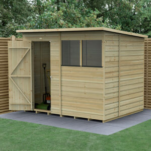 8' x 6' Forest Beckwood 25yr Guarantee Shiplap Pressure Treated Pent Wooden Shed (2.52m x 2.03m)  - Next Working Day Delivery