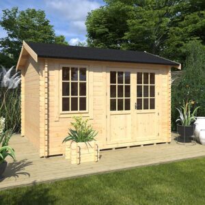 Garden Office - 14'x14' Martel Log Cabin - 44mm Garden Log Cabins - 0% Finance - Buy Now Pay Later - Tiger Sheds
