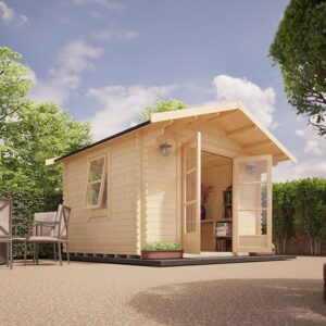 Garden Office - 8'x8' The Panthera 28mm Log Cabin - 0% Finance - Buy Now Pay Later - Tiger Sheds