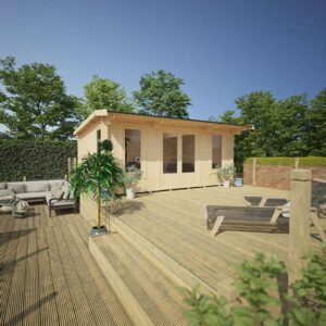14'x10' Procas Express Log Cabin - 44mm Garden Log Cabins - 0% Finance - Buy Now Pay Later - Tiger Sheds