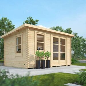Garden Office - 14'x8' The Rho 44mm Log Cabin - 0% Finance - Buy Now Pay Later - Tiger Sheds