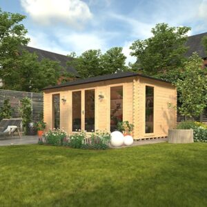 18'x10' Sampi Log Cabin 44mm by Tiger Sheds - 0% Finance - Buy Now Pay Later