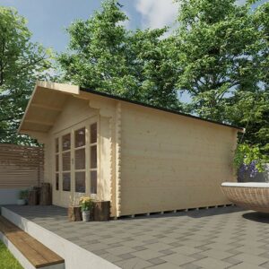 Garden Office - 14'x16' The Siberian 44mm Log Cabin - 0% Finance - Buy Now Pay Later - Tiger Sheds