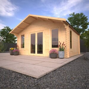 Garden Office - 12'x14' The Shere 44mm Log Cabin - 0% Finance - Buy Now Pay Later - Tiger Sheds