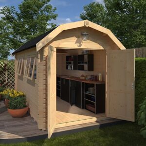 Garden Office - 12'x8' The Thurber - 44mm Log Cabin - 0% Finance - Buy Now Pay Later - Tiger Sheds