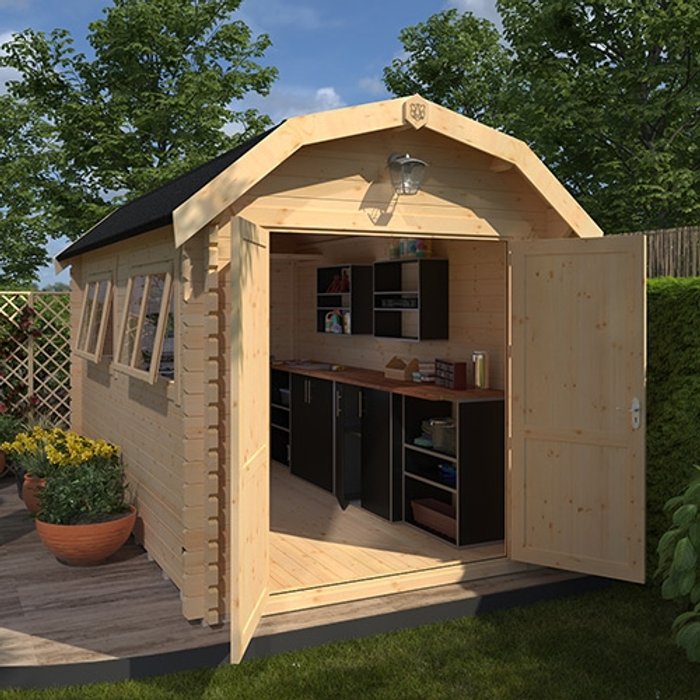 Garden Office - 10'x8' The Thurber - 44mm Log Cabin - 0% Finance - Buy Now Pay Later - Tiger Sheds