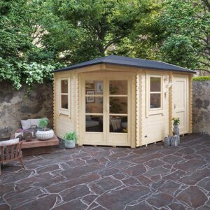 Garden Office & Garden Gym Room - 14'x10' The Vibrissa 28mm Log Cabin - 0% Finance - Buy Now Pay Later - Tiger Sheds