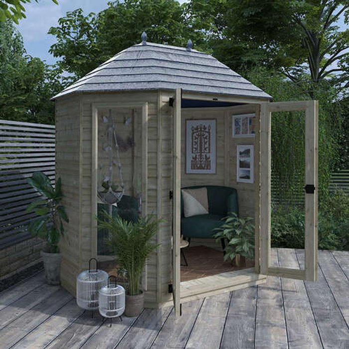 8'x6' Tiger Elite Pressure-Treated Octagonal Vista - 0% Finance - Buy Now Pay Later - Tiger Sheds
