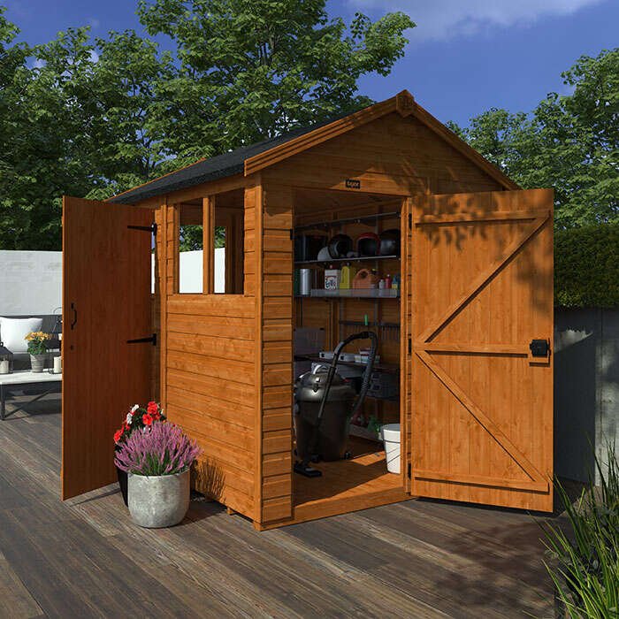 8'x4' Shiplap Apex 2-Door Shed With Windows - Custom Made Shed - TigerFlex Fast Delivery - 0% Finance - Buy Now Pay Later - Tiger Sheds