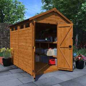 8'x6' TigerFlex Apex Security Double Door Shed - 0% Finance - Buy Now Pay Later - Tiger Sheds