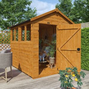 8'x4' Sunlit Apex Shed (Extra Windows) - Custom Garden Sheds - TigerFlex Fast Delivery - 0% Finance - Buy Now Pay Later - Tiger Sheds