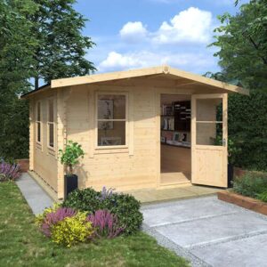 8'x8' Caspian Log Cabin - 28mm Garden Log Cabins - 0% Finance - Buy Now Pay Later - Tiger Sheds