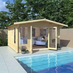 10'x16' Shere Log Cabins - 44mm Log Cabin - 0% Finance - Buy Now Pay Later - Tiger Sheds