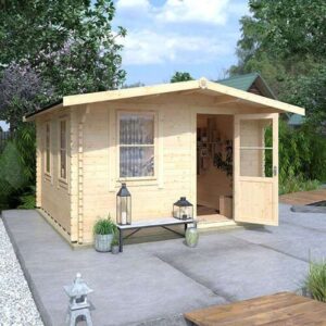 12'x10' Milne Log Cabin - 44mm Garden Log Cabins - 0% Finance - Buy Now Pay Later - Tiger Sheds