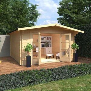 12'x14' Siberian Log Cabin - 44mm Garden Log Cabins - 0% Finance - Buy Now Pay Later - Tiger Sheds