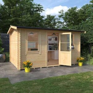 12'x12' Rosen Log Cabin - 44mm Garden Log Cabins - 0% Finance - Buy Now Pay Later - Tiger Sheds