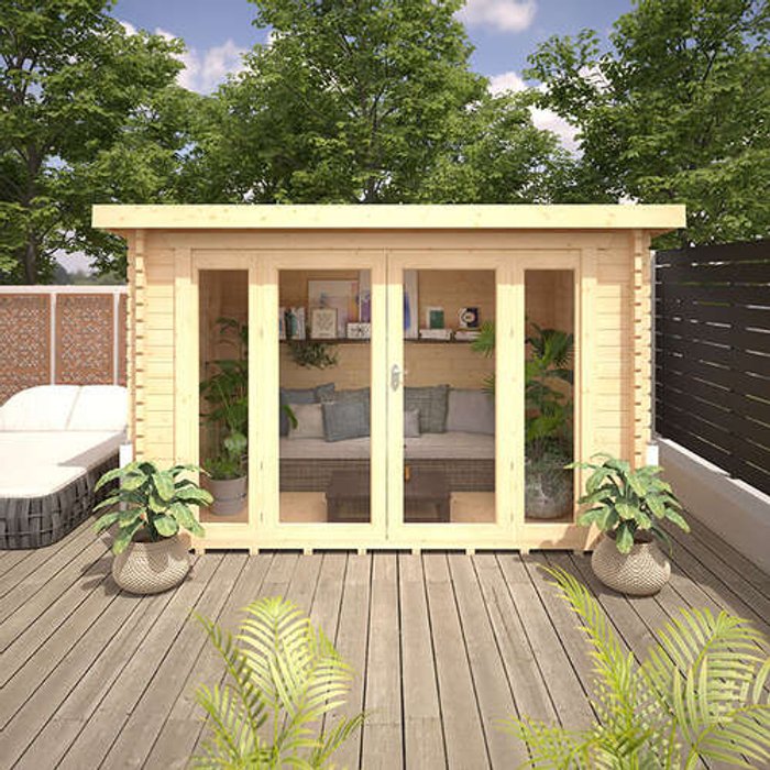 12'x8' Aura Log Cabin - 44mm Garden Log Cabins - 0% Finance - Buy Now Pay Later - Tiger Sheds