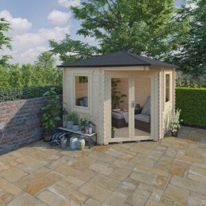 10'x10' The Bengal Corner Cabin 28mm Log Cabin - 0% Finance - Buy Now Pay Later - Tiger Sheds