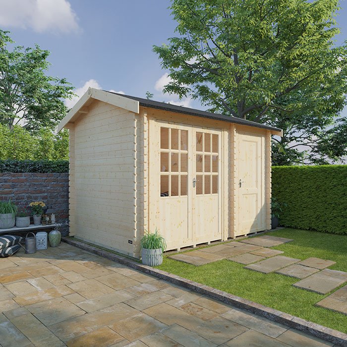 12'x8' The Capetus 44mm Log Cabin - 0% Finance - Buy Now Pay Later - Tiger Sheds