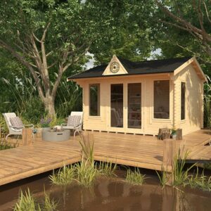 12'x12' Copley Log Cabins - 44mm Log Cabin - 0% Finance - Buy Now Pay Later - Tiger Sheds