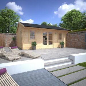 Garden Office - 18'x16' The Delta 44mm Log Cabin - 0% Finance - Buy Now Pay Later - Tiger Sheds