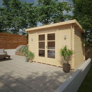 Garden Office - 12'x10' The Corbetti 28mm Log Cabin - 0% Finance - Buy Now Pay Later - Tiger Sheds
