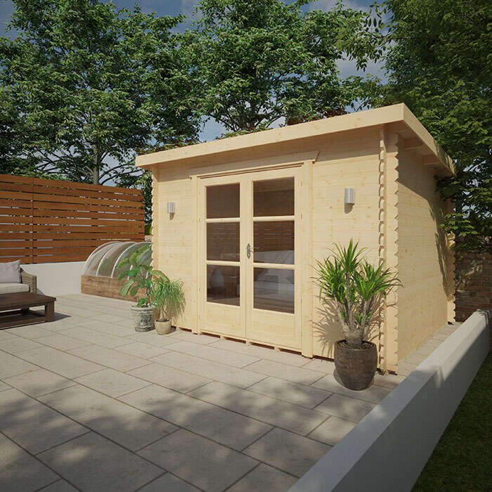 Garden Office - 10'x10' The Corbetti 28mm Log Cabin - 0% Finance - Buy Now Pay Later - Tiger Sheds
