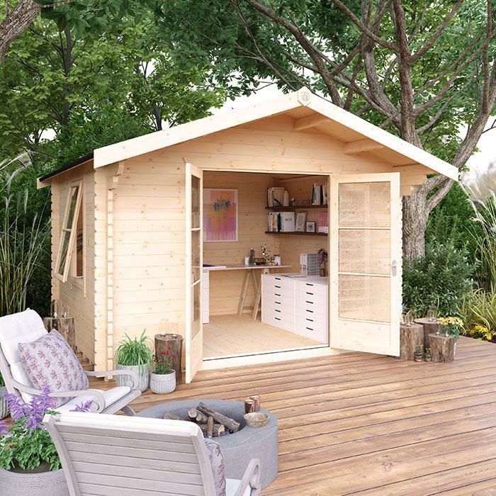 Garden Office - 8'x10' Kipling Log Cabin - Quality Garden Log Cabins - 0% Finance - Buy Now Pay Later - Tiger Sheds