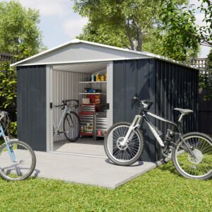 10' x 8' Yardmaster Oynx Anthracite Limited Edition Metal Shed with Foundation Kit (3.03m x 2.37m)