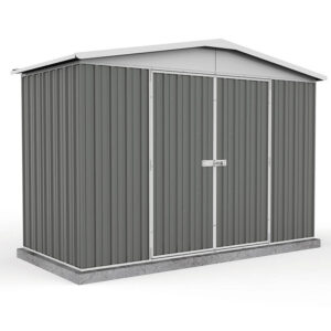 10' x 5' Absco Regent Double Door Metal Shed - Grey (3m x 1.44m)